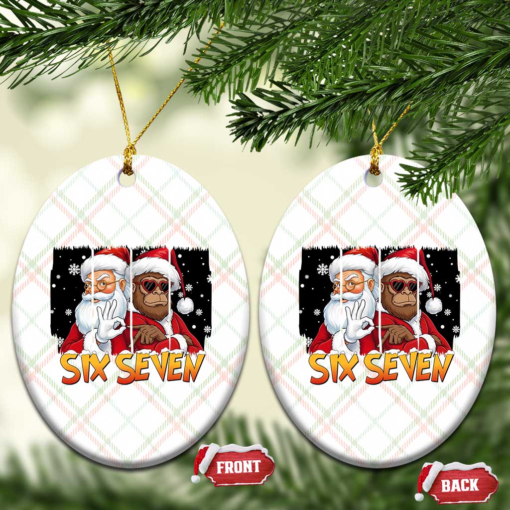 Six Seven Meme Santa Bigfoot Ceramic Ornament 67 Viral Gen Alpha Slang Christmas Gift TS12 Print Your Wear
