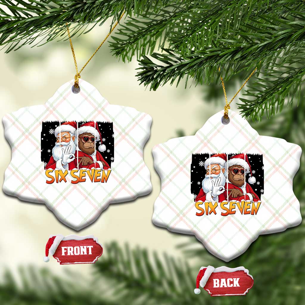 Six Seven Meme Santa Bigfoot Ceramic Ornament 67 Viral Gen Alpha Slang Christmas Gift TS12 Print Your Wear