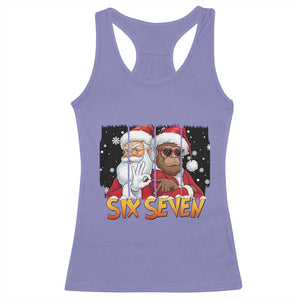 Six Seven Meme Santa Bigfoot Racerback Tank Top 67 Viral Gen Alpha Slang Christmas Gift TS12 Violet Print Your Wear
