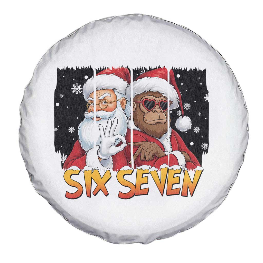 Six Seven Meme Santa Bigfoot Spare Tire Cover 67 Viral Gen Alpha Slang Christmas Gift TS12 Print Your Wear
