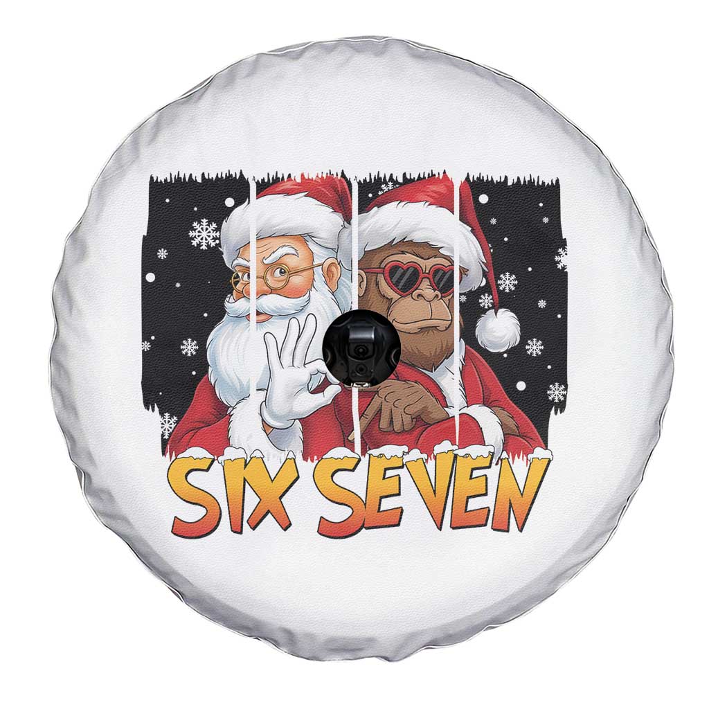 Six Seven Meme Santa Bigfoot Spare Tire Cover 67 Viral Gen Alpha Slang Christmas Gift TS12 Print Your Wear