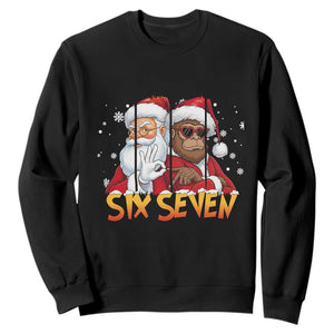 Six Seven Meme Santa Bigfoot Sweatshirt 67 Viral Gen Alpha Slang Christmas Gift TS12 Black Print Your Wear