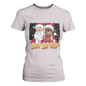Six Seven Meme Santa Bigfoot T Shirt For Women 67 Viral Gen Alpha Slang Christmas Gift TS12 Ice Gray Print Your Wear
