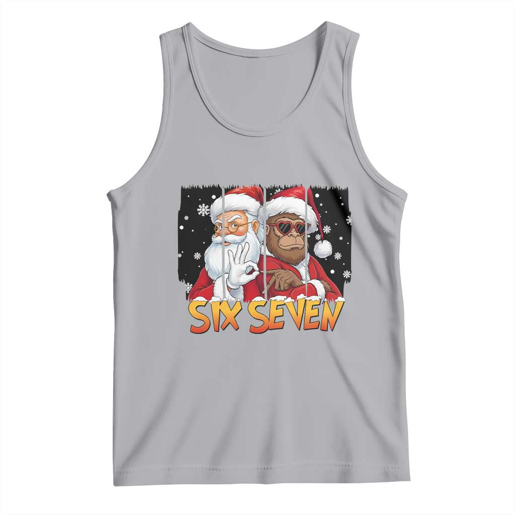Six Seven Meme Santa Bigfoot Tank Top 67 Viral Gen Alpha Slang Christmas Gift TS12 Athletic Heather Print Your Wear