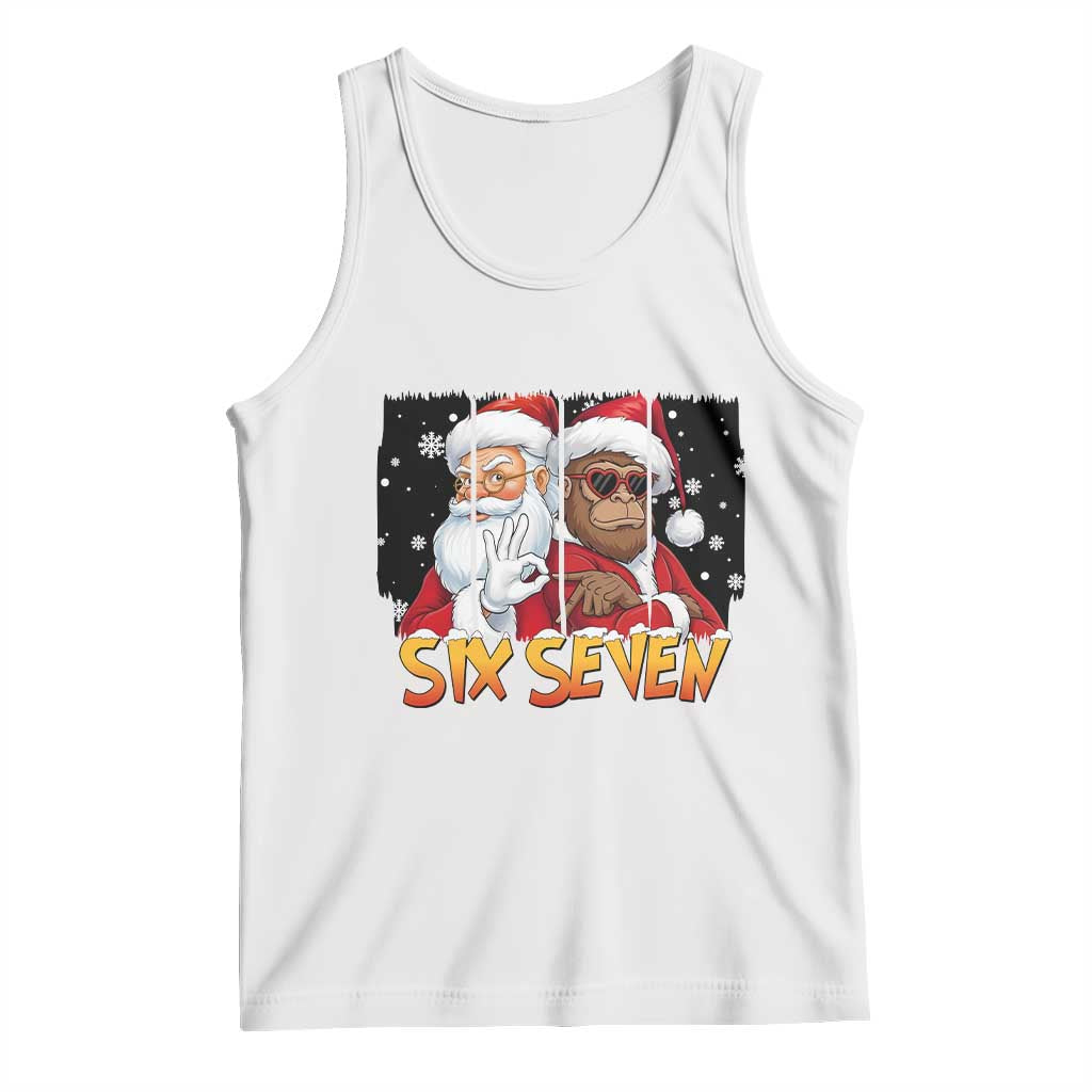 Six Seven Meme Santa Bigfoot Tank Top 67 Viral Gen Alpha Slang Christmas Gift TS12 White Print Your Wear