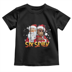Six Seven Meme Santa Bigfoot Toddler T Shirt 67 Viral Gen Alpha Slang Christmas Gift TS12 Black Print Your Wear