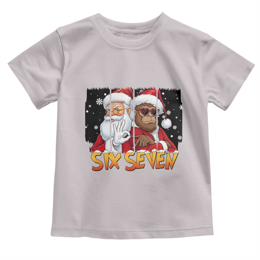 Six Seven Meme Santa Bigfoot Toddler T Shirt 67 Viral Gen Alpha Slang Christmas Gift TS12 Ice Gray Print Your Wear