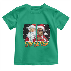 Six Seven Meme Santa Bigfoot Toddler T Shirt 67 Viral Gen Alpha Slang Christmas Gift TS12 Irish Green Print Your Wear