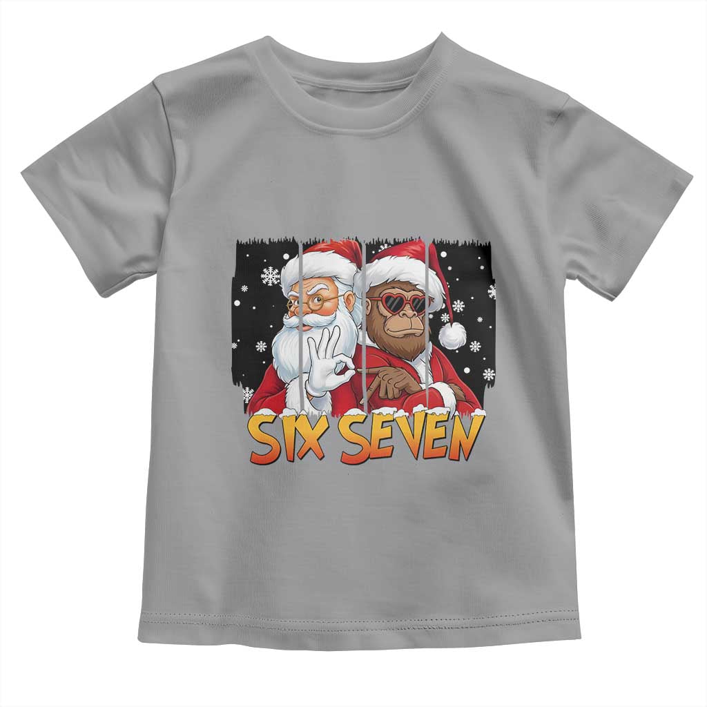 Six Seven Meme Santa Bigfoot Toddler T Shirt 67 Viral Gen Alpha Slang Christmas Gift TS12 Sport Gray Print Your Wear
