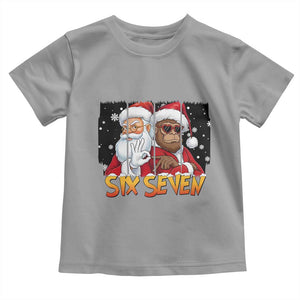 Six Seven Meme Santa Bigfoot Toddler T Shirt 67 Viral Gen Alpha Slang Christmas Gift TS12 Sport Gray Print Your Wear