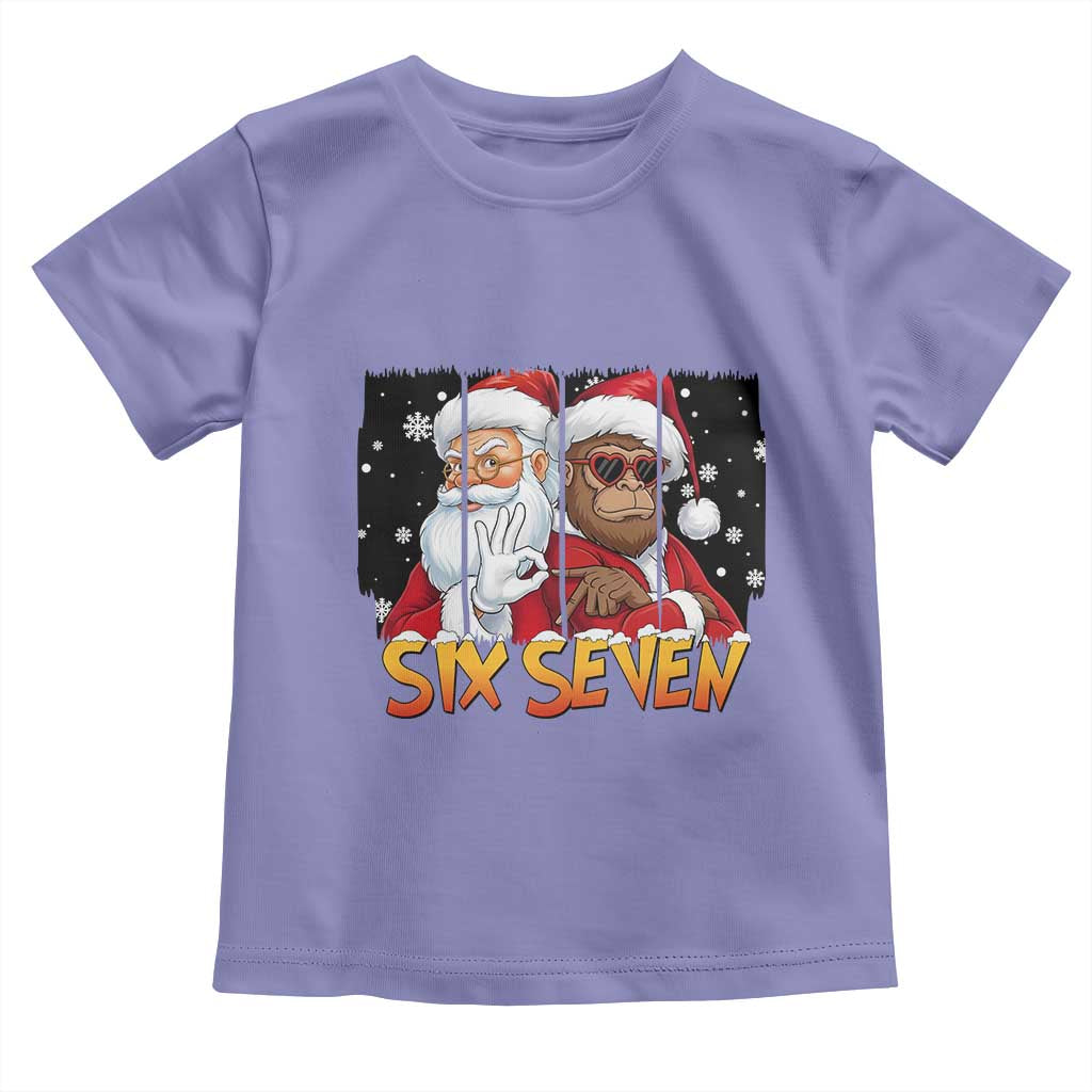 Six Seven Meme Santa Bigfoot Toddler T Shirt 67 Viral Gen Alpha Slang Christmas Gift TS12 Violet Print Your Wear