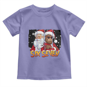 Six Seven Meme Santa Bigfoot Toddler T Shirt 67 Viral Gen Alpha Slang Christmas Gift TS12 Violet Print Your Wear