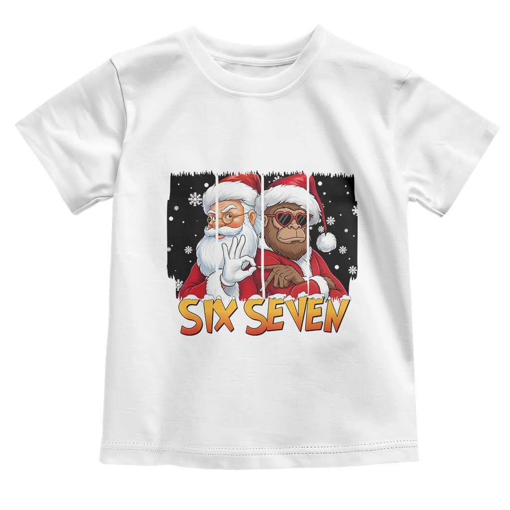 Six Seven Meme Santa Bigfoot Toddler T Shirt 67 Viral Gen Alpha Slang Christmas Gift TS12 White Print Your Wear