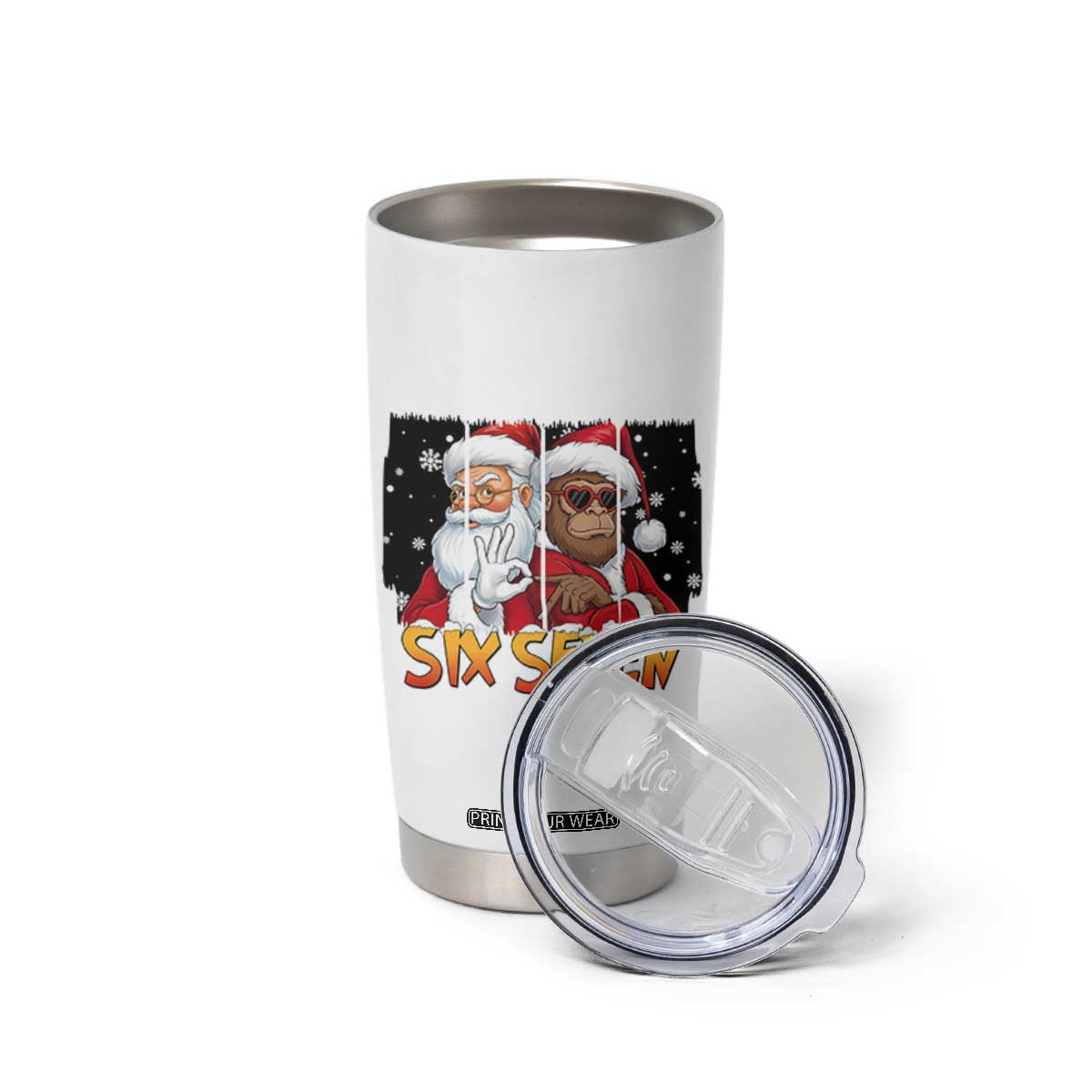 Six Seven Meme Santa Bigfoot Tumbler Cup 67 Viral Gen Alpha Slang Christmas Gift TS12 Print Your Wear