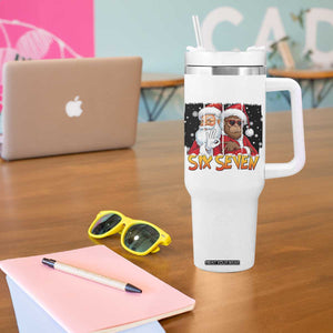 Six Seven Meme Santa Bigfoot Tumbler With Handle 67 Viral Gen Alpha Slang Christmas Gift TS12 Print Your Wear