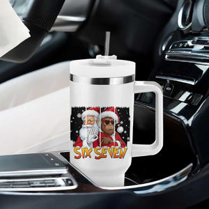 Six Seven Meme Santa Bigfoot Tumbler With Handle 67 Viral Gen Alpha Slang Christmas Gift TS12 Print Your Wear