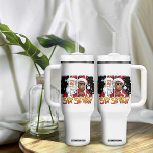 Six Seven Meme Santa Bigfoot Tumbler With Handle 67 Viral Gen Alpha Slang Christmas Gift TS12 Print Your Wear