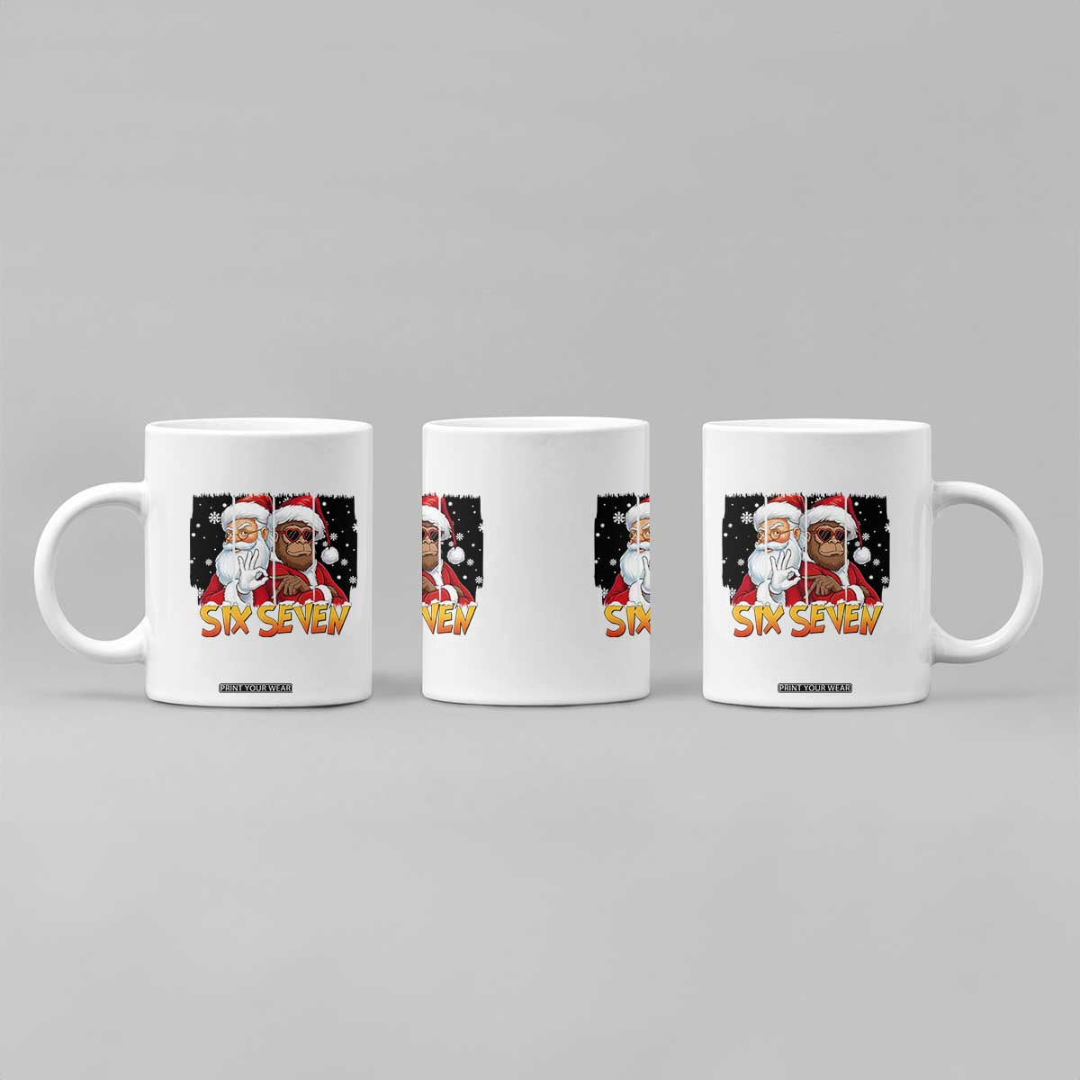 Six Seven Meme Santa Bigfoot Coffee Mug 67 Viral Gen Alpha Slang Christmas Gift TS12 Print Your Wear