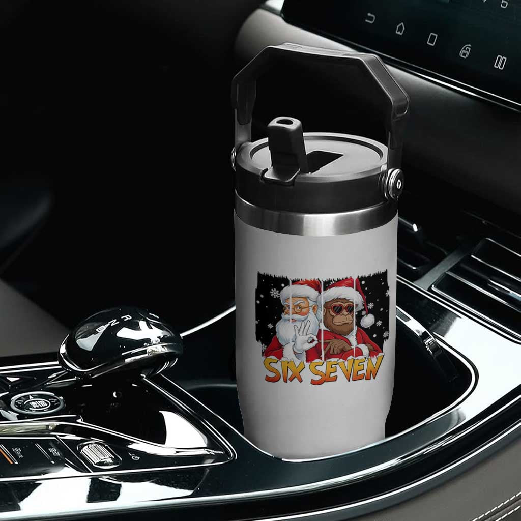 Six Seven Meme Santa Bigfoot Flip Straw Tumbler 67 Viral Gen Alpha Slang Christmas Gift TS12 Print Your Wear