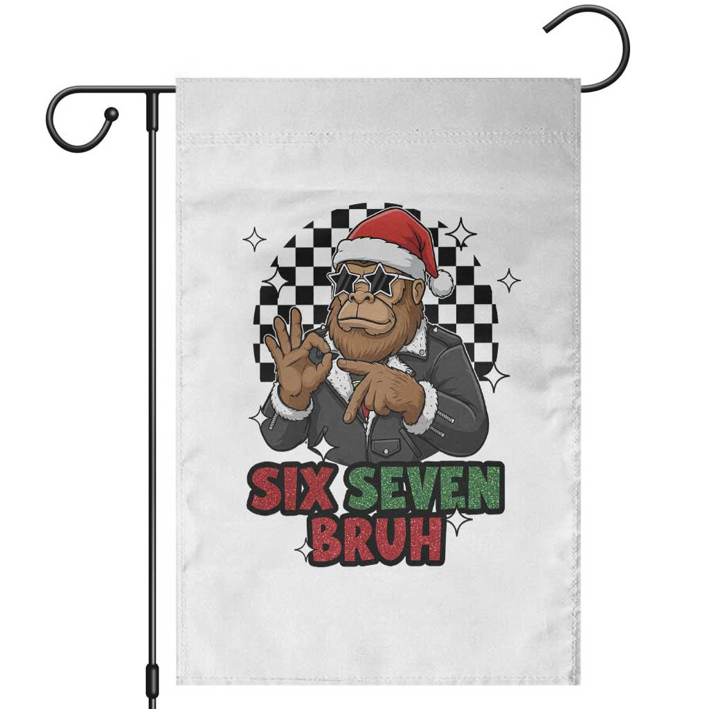 Biker Santa Six Seven Bruh Garden Flag Christmas Gift For Gen Z TS12 White Print Your Wear