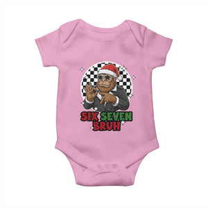 Biker Santa Six Seven Bruh Baby Onesie Christmas Gift For Gen Z TS12 Light Pink Print Your Wear