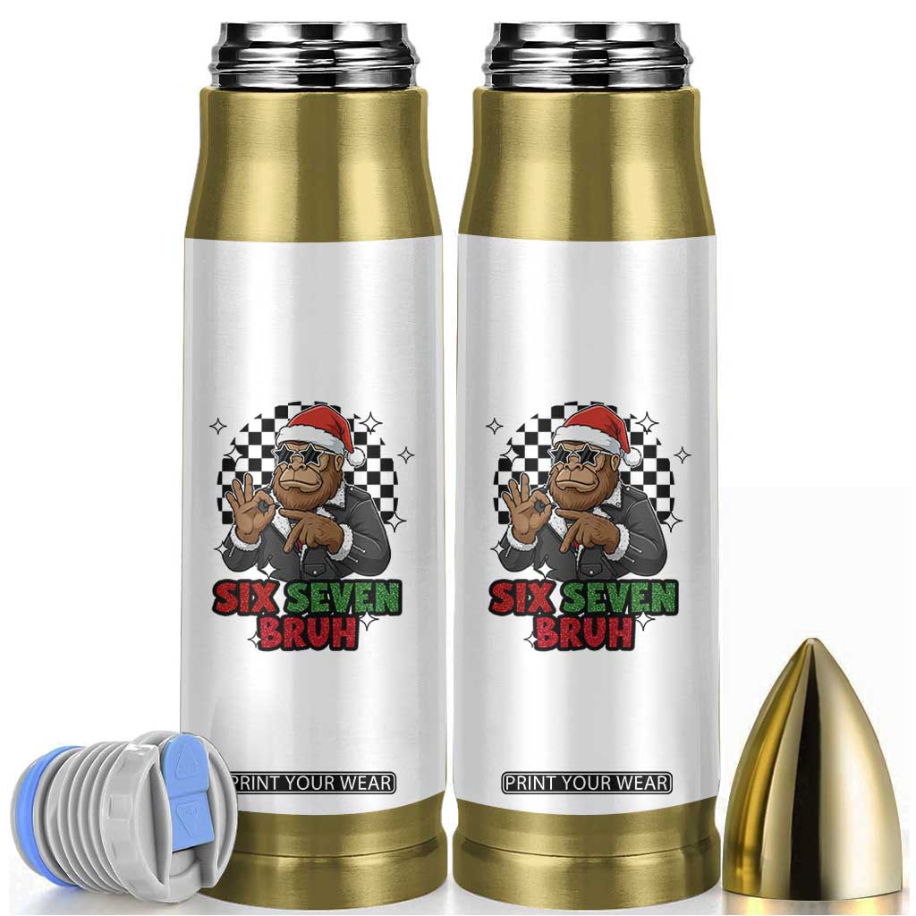 Biker Santa Six Seven Bruh Bullet Tumbler Christmas Gift For Gen Z TS12 White Print Your Wear