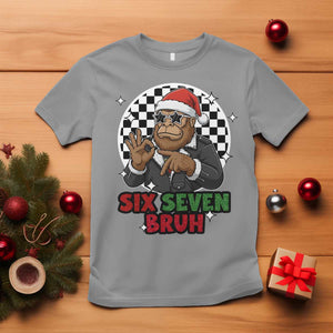 Biker Santa Six Seven Bruh T Shirt Christmas Gift For Gen Z TS12 Sport Gray Print Your Wear