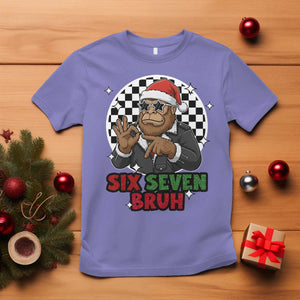 Biker Santa Six Seven Bruh T Shirt Christmas Gift For Gen Z TS12 Violet Print Your Wear