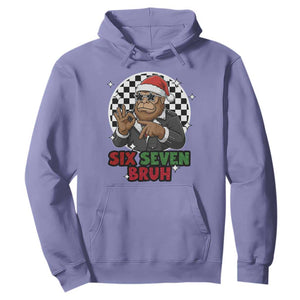 Biker Santa Six Seven Bruh Hoodie Christmas Gift For Gen Z TS12 Violet Print Your Wear