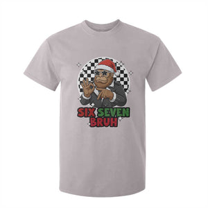 Biker Santa Six Seven Bruh T Shirt For Kid Christmas Gift For Gen Z TS12 Ice Gray Print Your Wear