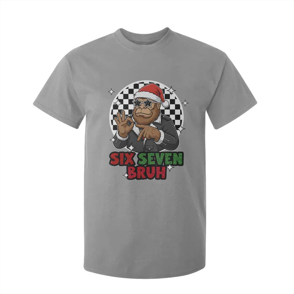 Biker Santa Six Seven Bruh T Shirt For Kid Christmas Gift For Gen Z TS12 Sport Gray Print Your Wear