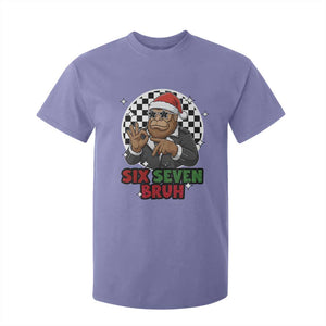 Biker Santa Six Seven Bruh T Shirt For Kid Christmas Gift For Gen Z TS12 Violet Print Your Wear