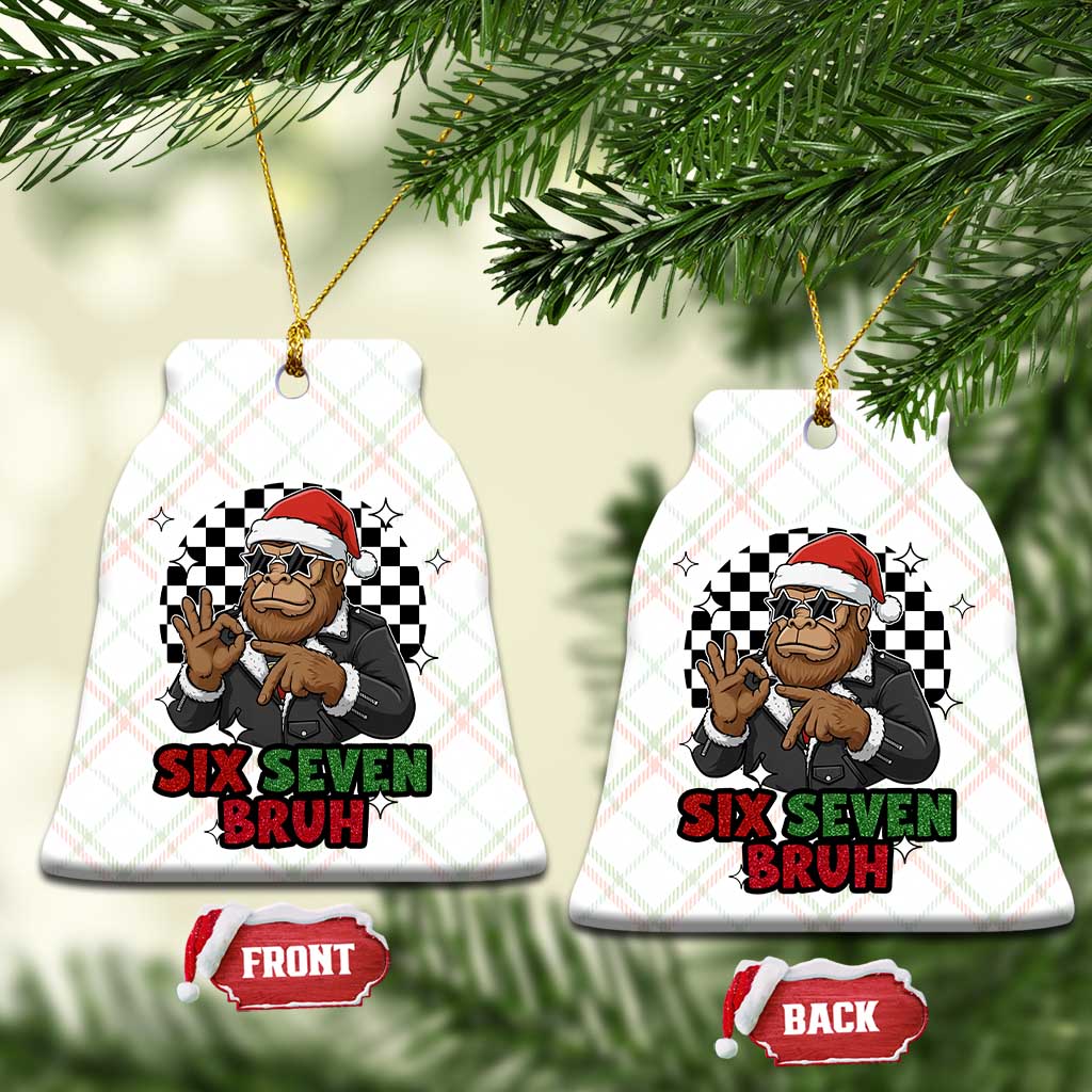 Biker Santa Six Seven Bruh Ceramic Ornament Christmas Gift For Gen Z TS12 Print Your Wear
