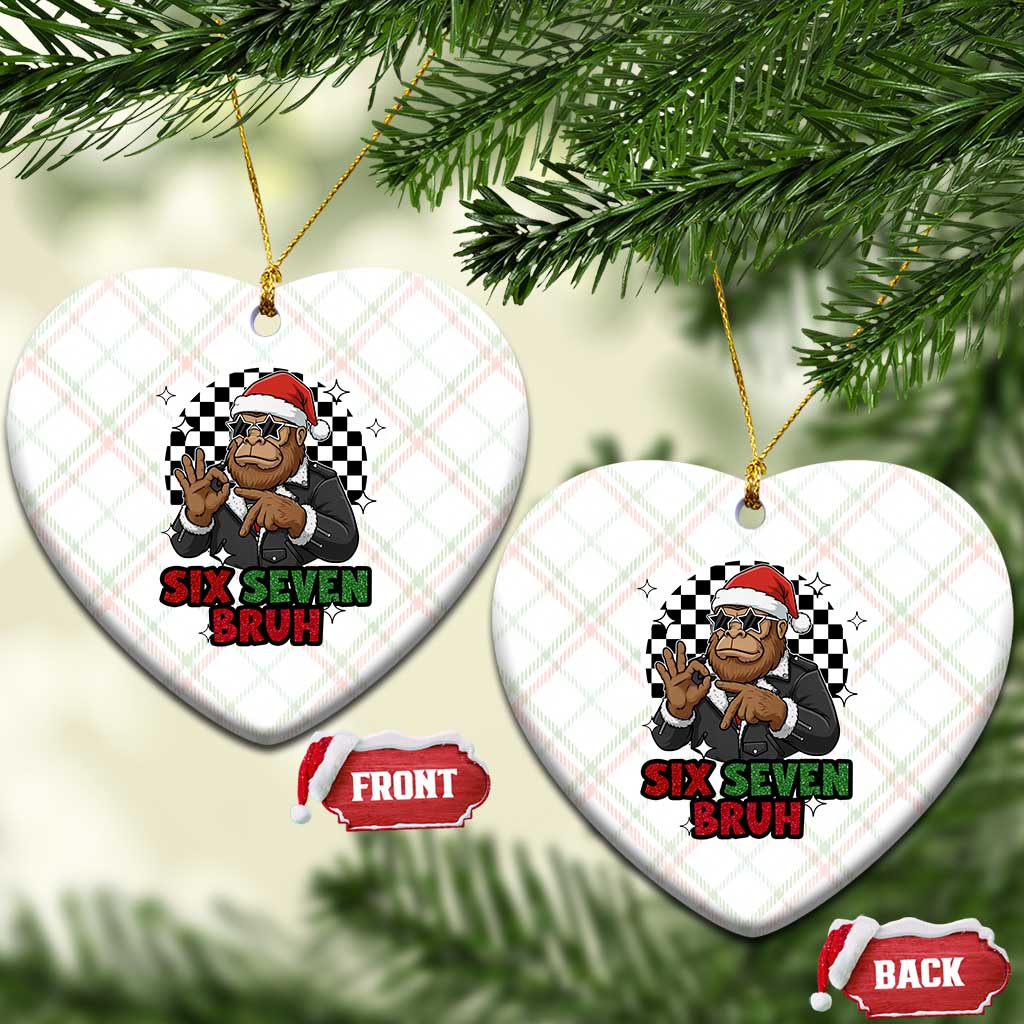 Biker Santa Six Seven Bruh Ceramic Ornament Christmas Gift For Gen Z TS12 Print Your Wear