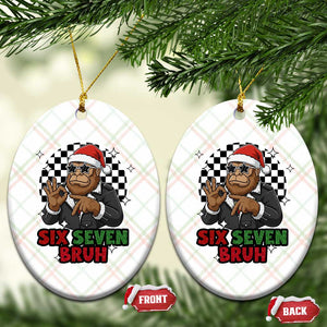 Biker Santa Six Seven Bruh Ceramic Ornament Christmas Gift For Gen Z TS12 Print Your Wear