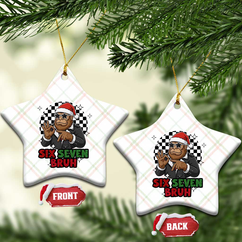 Biker Santa Six Seven Bruh Ceramic Ornament Christmas Gift For Gen Z TS12 Print Your Wear