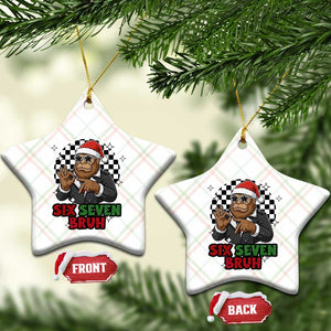 Biker Santa Six Seven Bruh Ceramic Ornament Christmas Gift For Gen Z TS12 Print Your Wear