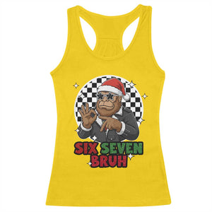 Biker Santa Six Seven Bruh Racerback Tank Top Christmas Gift For Gen Z TS12 Daisy Print Your Wear