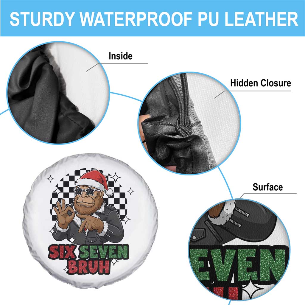 Biker Santa Six Seven Bruh Spare Tire Cover Christmas Gift For Gen Z TS12 Print Your Wear