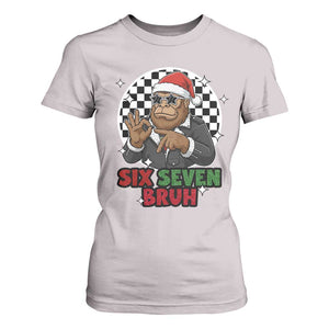 Biker Santa Six Seven Bruh T Shirt For Women Christmas Gift For Gen Z TS12 Ice Gray Print Your Wear