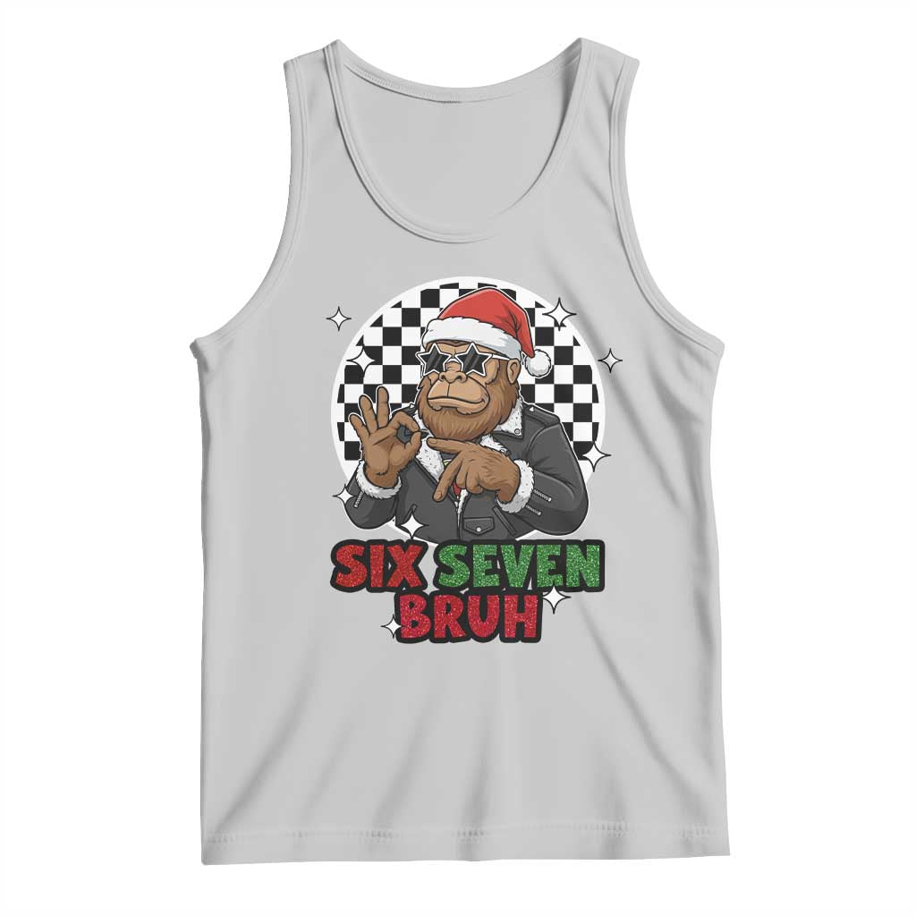 Biker Santa Six Seven Bruh Tank Top Christmas Gift For Gen Z TS12 Ash Print Your Wear