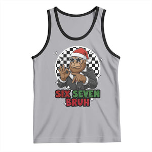 Biker Santa Six Seven Bruh Tank Top Christmas Gift For Gen Z TS12 Athletic Heather Black Print Your Wear
