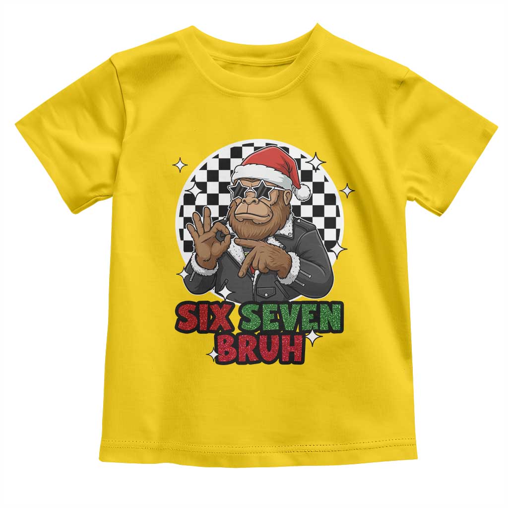 Biker Santa Six Seven Bruh Toddler T Shirt Christmas Gift For Gen Z TS12 Daisy Print Your Wear