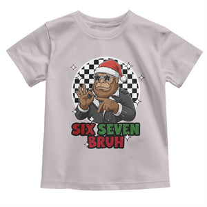 Biker Santa Six Seven Bruh Toddler T Shirt Christmas Gift For Gen Z TS12 Ice Gray Print Your Wear