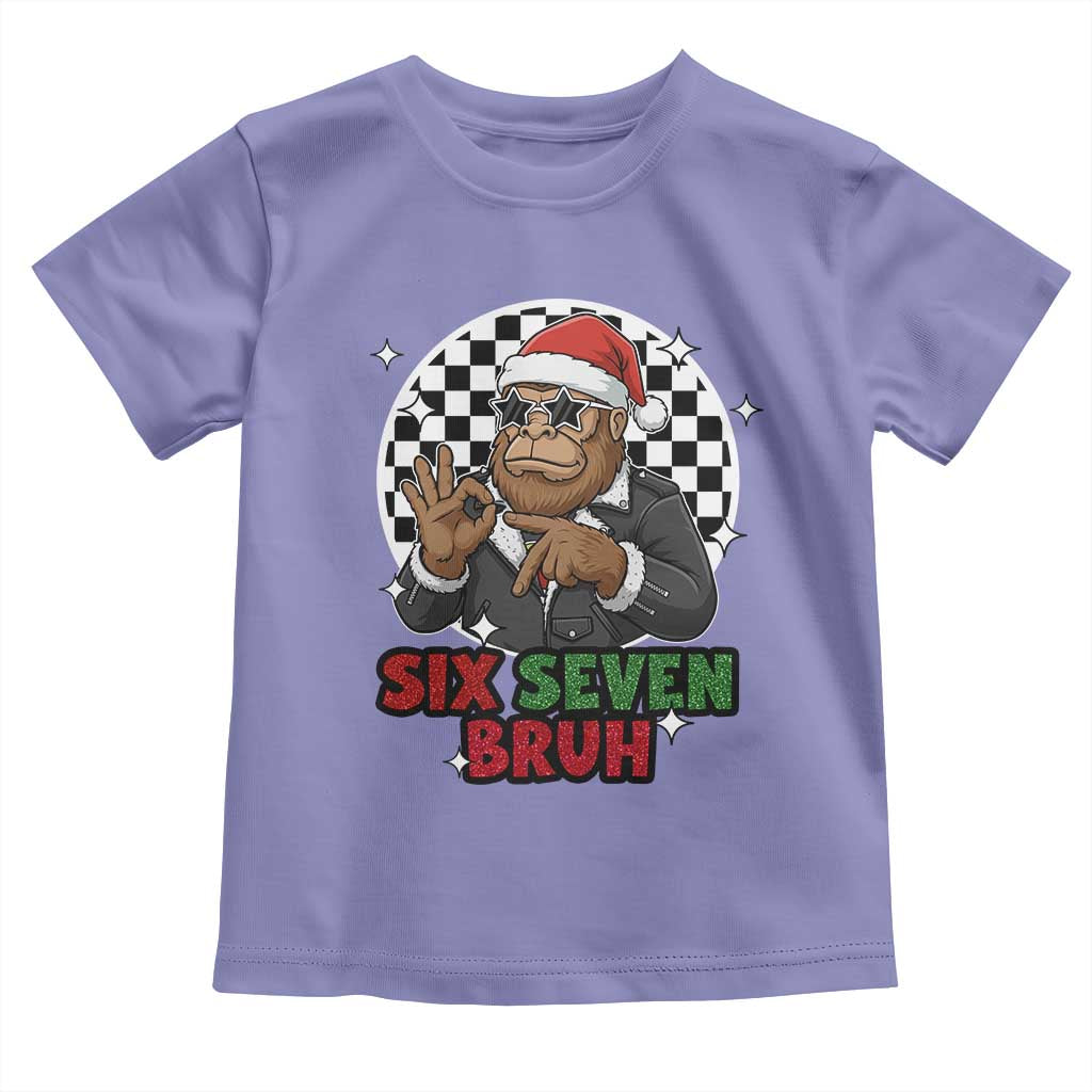 Biker Santa Six Seven Bruh Toddler T Shirt Christmas Gift For Gen Z TS12 Violet Print Your Wear