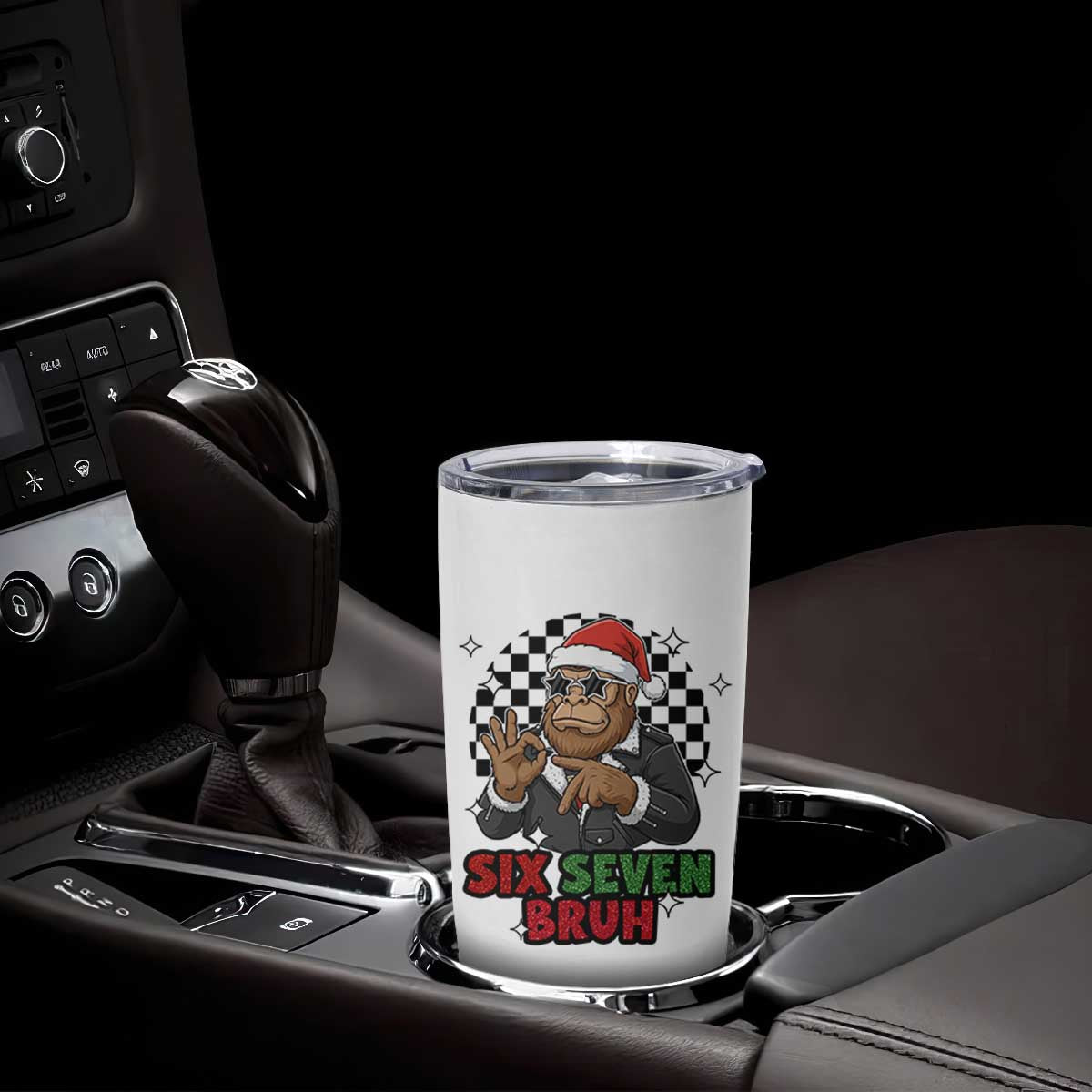 Biker Santa Six Seven Bruh Tumbler Cup Christmas Gift For Gen Z TS12 Print Your Wear