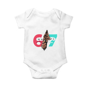 Bigfoot Six Seven Meme Baby Onesie 67 Viral Gen Alpha Slang Gift TS12 White Print Your Wear