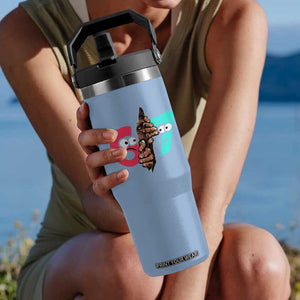 Bigfoot Six Seven Meme Flip Straw Tumbler 67 Viral Gen Alpha Slang Gift TS12 One Size: 30 oz Light Blue Print Your Wear