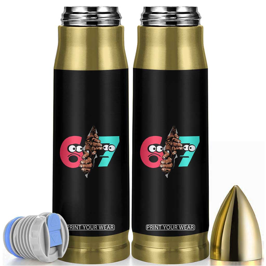 Bigfoot Six Seven Meme Bullet Tumbler 67 Viral Gen Alpha Slang Gift TS12 Black Print Your Wear