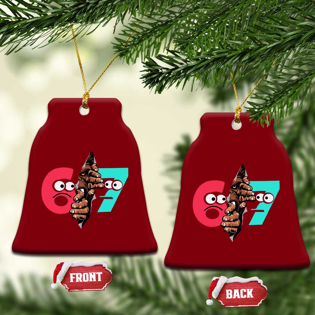 Bigfoot Six Seven Meme Ceramic Ornament 67 Viral Gen Alpha Slang Gift TS12 Print Your Wear